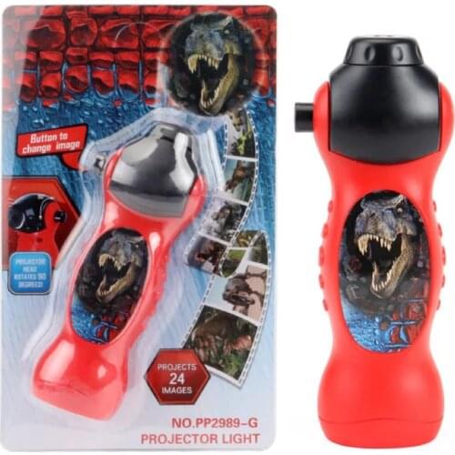 Dinosaur Shark Projector Toy Flashlight Sleeping 24 Pattern Early Education Model Torch Flashlight Night Study Learning Fun Toys