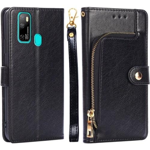 For Ulefone Note 9P 6.52inch Wallet Zippper Coque Case for Ulefone Note 9P Leather Flip Cover Card Slot Pouch Case Note 9P