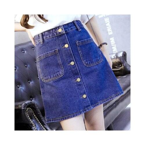 2020 HIgh Waist Denim Skirt Large Size A-line Women Skirt
