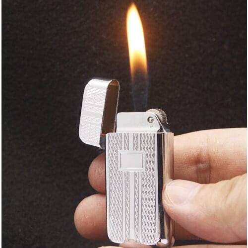 Electroplating Flower Board Light Board Ultra Thin Mini Grinding Wheel Inflatable Open Fire Lighter Portable