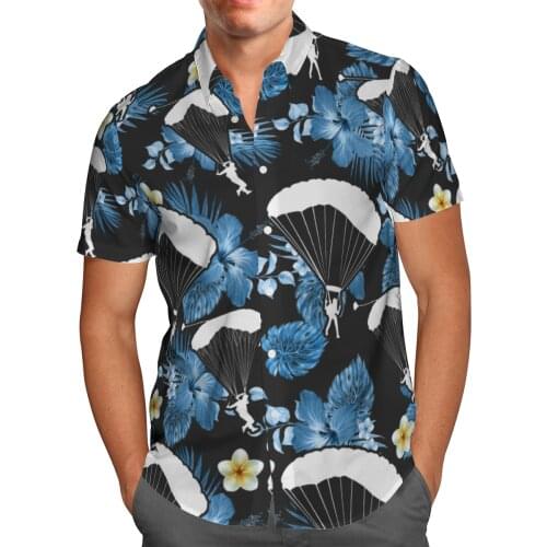 3D Print parachute Hawaii Shirt Beach Shirt Summer Short Sleeve Shirt Camisas Masculina Streetwear Oversize Shirt Chemise Homme