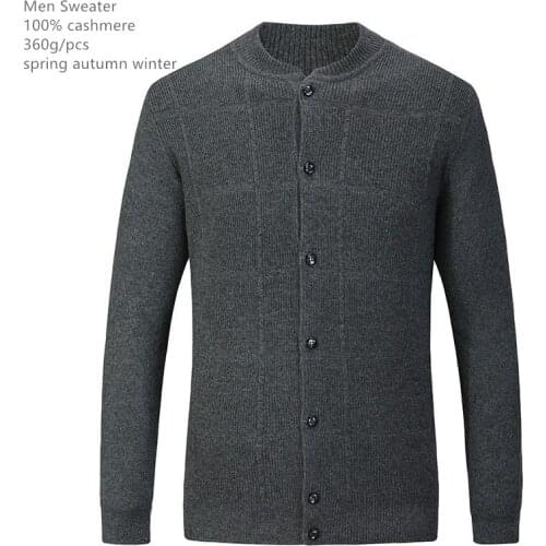 Naizaiga 100% cashmere mid-aged men winter warm cardigans fashion father big size plaid pullovers , MPSM308