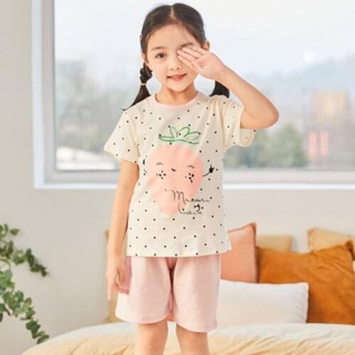 Summer Kids Pajamas Sets Boys Sleepwear Pyjamas Childrens Pajamas Suit Baby Girl Clothes Short Sleeve Girls Pijamas