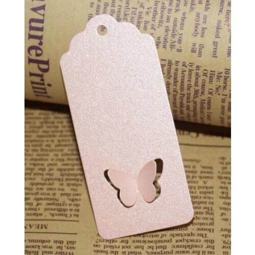 Hot 40*90mm Hollow butterfly Scalloped Kraft Paper Card / Blank Tag / Wedding Favour Gift Tag Price Label