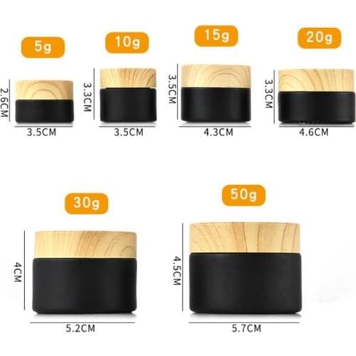 Frosted Glass Refillable Ointment Bottles Empty Cosmetic Jar Pot Eye Shadow Face Cream Container 5/10/15/20/30/50/100g