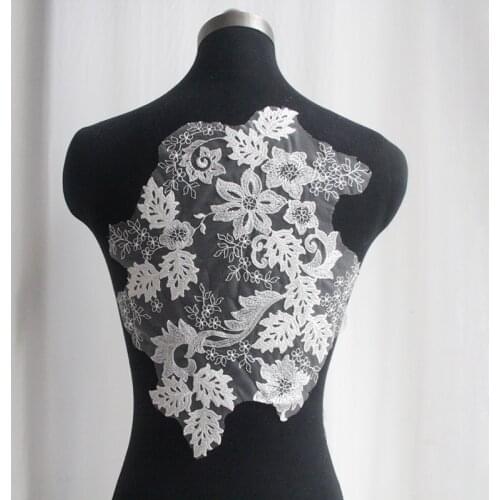 New high-grade embroidered lace patch flowers wedding dress head yarn decorative diy lace patch applique accessories
