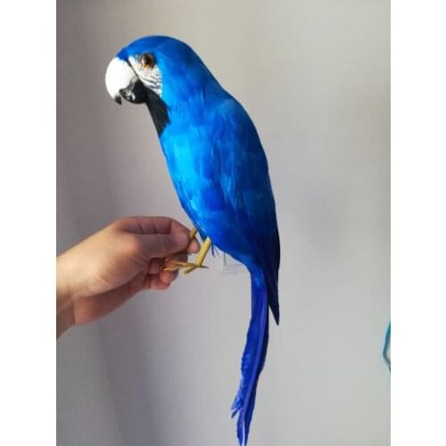 Foam&feathers parrot simulation bird large 42cm dark blue parrot model prop.home garden decoration Xmas gift b0525