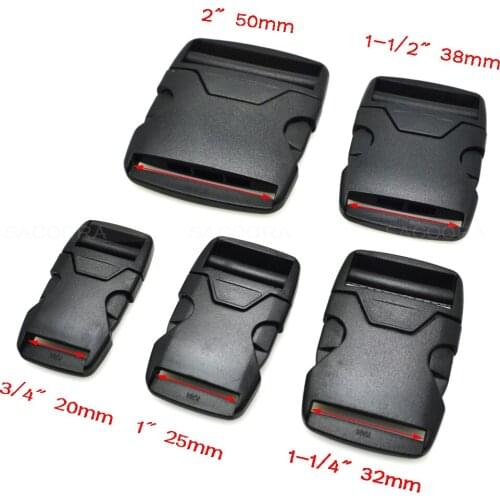 20mm 25mm 32mm 38mm 50mm Webbing Plastic Side Release Bump Buckle for Backpack Straps Luggage Outdoor sports bag