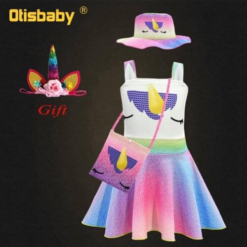 Rainbow Girl Unicorn Tutu Dress for Girls Fancy Kids Pony Dress Birthday Party Christmas Carnival New Year Costume Horse Clothes