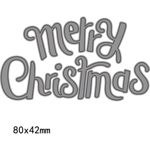 Merry Christmas English Words Cutting Dies Letter Template Stencil for DIY Handmake Scrapbook 2018 New