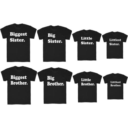 Mix and Match Sibling Shirt Biggest Big Little Littlest Brother and Sister T-shirst Toddler Matching Shirts Family Tee Tops