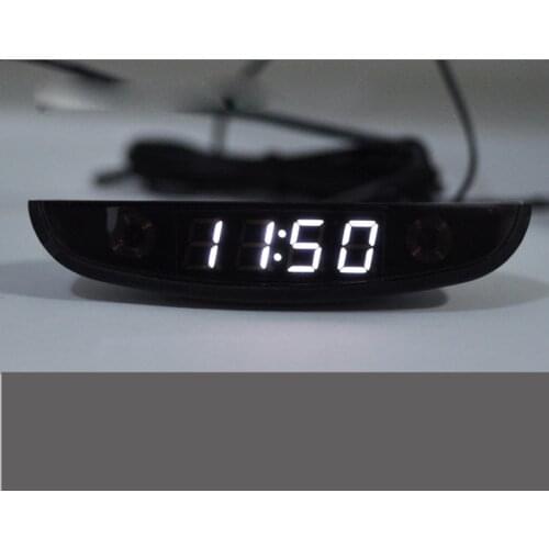 LED Automotive Car Electronic Clocks WatchesThermometer Voltmeter Luminous Digital Clock white dual temperature reverse display