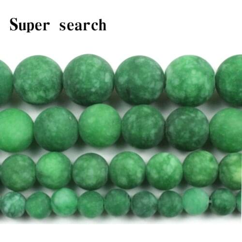Bright Green Matte Round Beads Natural Stone Beads For Jewelry 6 8 10 12mm Making DIY Bracelet Accessories Necklace Earrings