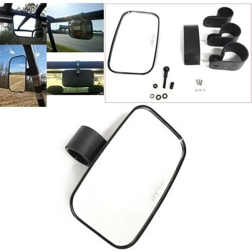 Rearview Rear View Mirror 8" x 4.5" For ATV / UTV 1.5" 1.75" or 2" Roll Cage Bar
