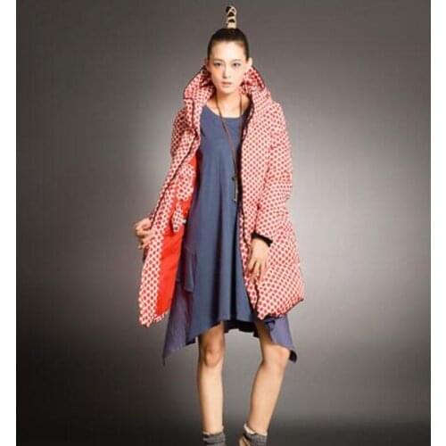 Little Dot Women Winter Coat Hooded Down jacket Winter Coat Thick Down Coat Plus Size