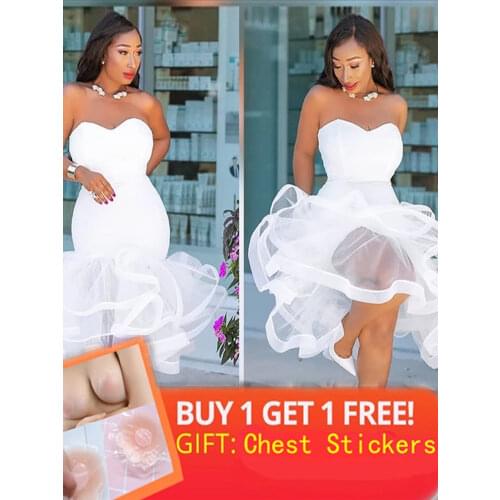 Women White Party Tube Tops Dress Wedding Off Shoulder Sexy Patchwork with Mesh Clubwear Dinner Evening Slim Bodycon Tunic Robes