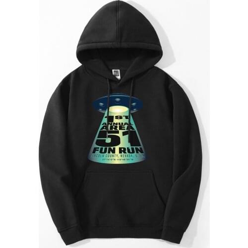 AREA 51 FUN RUN Men Sweatshirts Hoodie 2020 Spring Autumn Pullover Fleece Hip Hop Cool Streetwear Hooded Aliens Fashion Hoodies