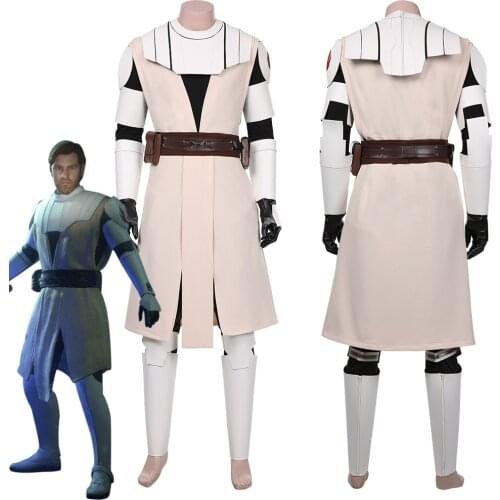 Star Cosplay Wars: The Clone Wars -Obi- Wan Kenobi Cosplay Costume Coat Uniform Outfits Halloween Carnival Suit