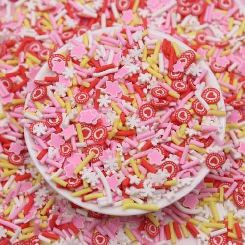 100g/Lot Polymer Clay Star Heart Snowflake Slices Candy Sprinkles Soft Pottery for DIY Decoration Accessories