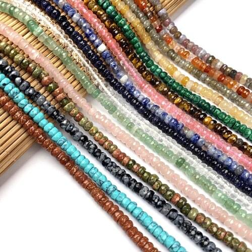 160Pcs Natural Stone Beads Abacus Section Semi-precious Loose Beads For DIY Necklace Bracelet Handiwork Jewelry Accessory Making