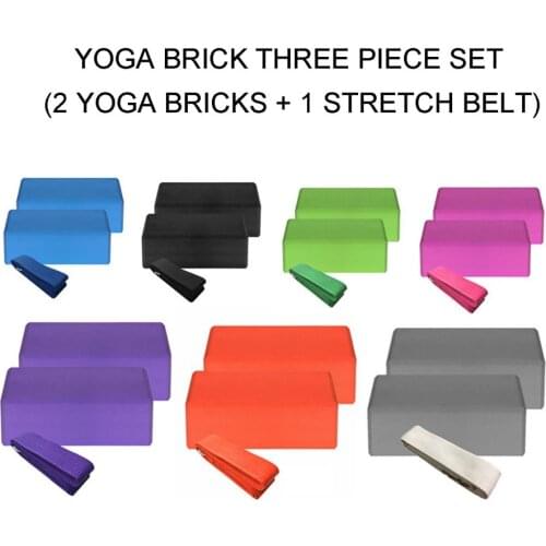 3 Pcs Practicing Split Brick Dance Yoga Tension Band Yoga Block Cotton Stretch Strap Fitness Equipment