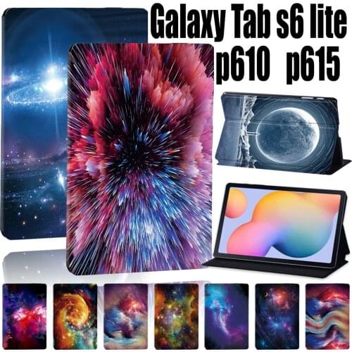 Tablet Case for Samsung Galaxy Tab S6 Lite 10.4" P610/P615 Space Series Tablet Cover Shockproof Case + Free Stylus