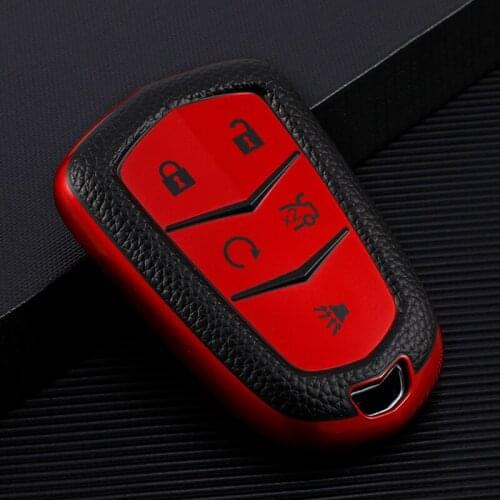 TPU Leather Car Remote Key Cover Case Shell For Cadillac ESV Escalade CTS XTS ATS ATS-L XLS SRX XT4 XT5 CT6 4/5/6 Buttons