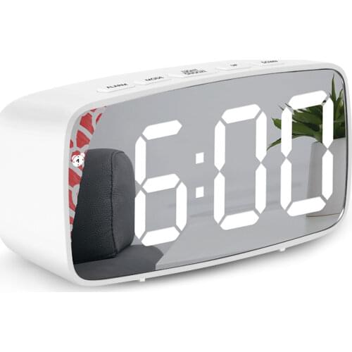 Mirror/Acrylic Alarm Clock LED Digital Clock Voice Control Snooze Time Temperature Display Night Mode Reloj Despertador Digital