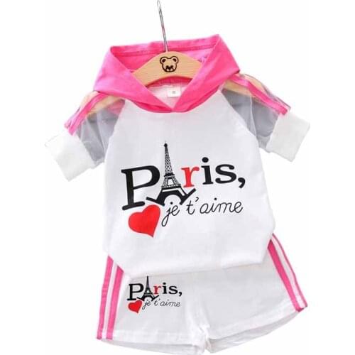 Baby Infant Childrens Suit 2021 Girls Summer New Sports Childrens Clothing Mesh Cotton Short-Sleeved Shorts Two-Piece Set 0-4y