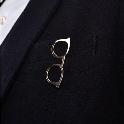 DoreenBeads Fashion Men Tie Clips Alloy Red Black Gold Silver Color Glasses Style Trendy Accessories Creative Tie Clip,1 Piece
