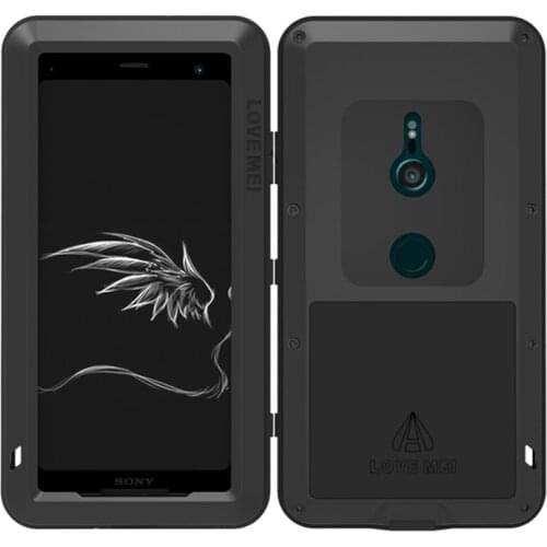 LOVEMEI Dirt-resistant Anti-knock Metal Aluminum Cases with Gorilla Glass for SONY Xperia XZ3 H9493 Heavy Duty Protection Case