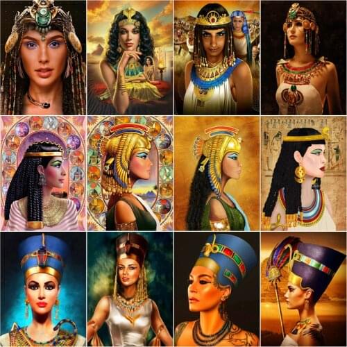 AZQSD Paint By By Number Egypt Women Acrylic Unique Gift Picture By Numbers For Adults Figure Kits Handpainted Wall Art