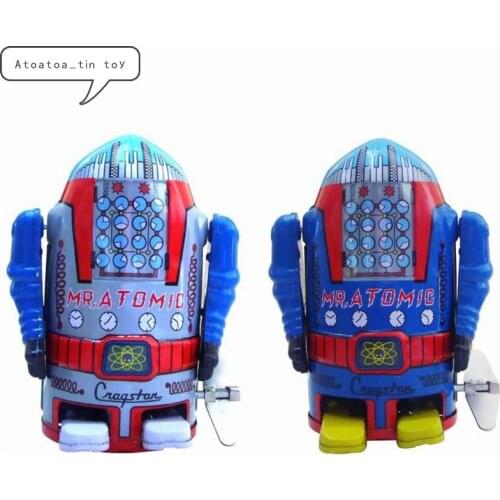 Vintage Space Robot Collection Tin toys Classic Clockwork Wind Up Mechanical robot Tin Toys For Adult Kids Collectible Gift