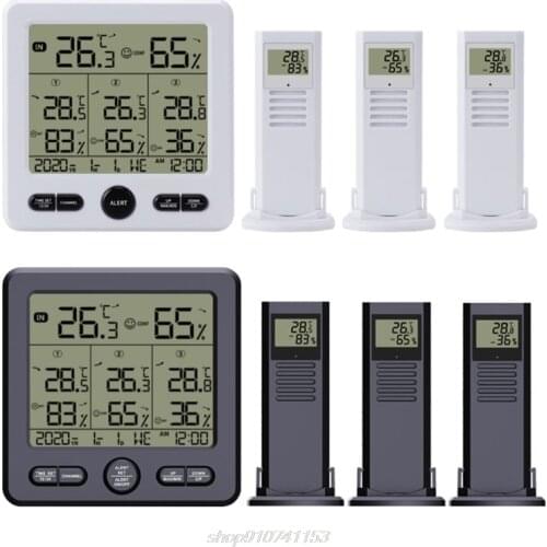 Indoor Outdoor Digital Weather Station Monitor Thermometer Hygrometer Color Alert Alarm Wireless Transmitter A26 21 Dropship