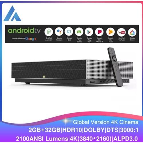Global Version Formoive Laser Projector TV 4K Cinema 2100ANSI Lumen Home Theater HDR10 Dolby DTS Audio Android TV Google Play