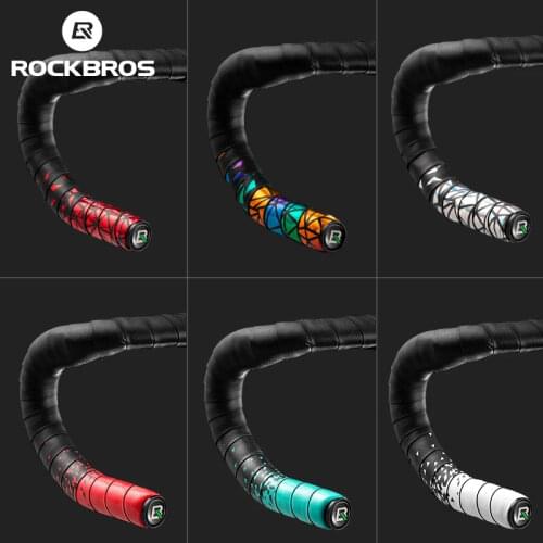 ROCKBROS Handlebar Tape Road Bike Grip PU Strap Handle Belt Anti-Skip Damping Cycling Strap Handlebar Cork Cycling Accessories