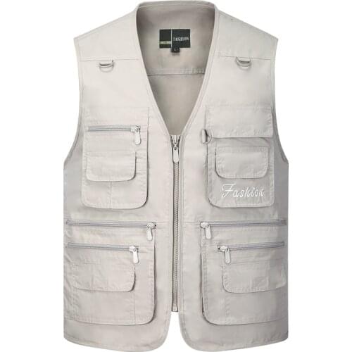 Summer Men Sleeveless Baggy Jacket with Many Pockets Male Casual Regular Fit Multi Pocket Photographer Vest Waistcoat for Mens