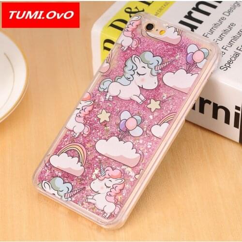 Cute Cartoon Unicorn Glitter Star Dynamic Liquid Quicksand Phone Cases For iPhone X Case for Iphone 6 6S 7 8 Plus 5 5S 5C 4 4S