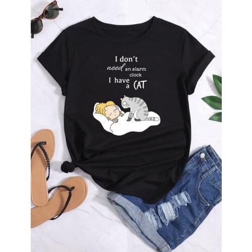 You Own Too Many Cats Printed Women Tee Shirts Crewneck Hot Sale T-shirt Oversized Soft Short Sleeve Fit Summer Female t-shirts