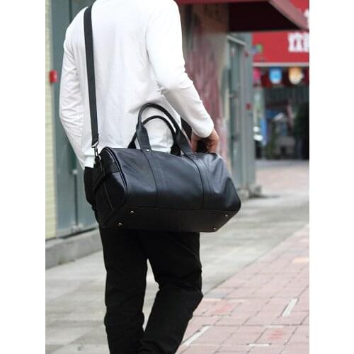 Fashion Mens Travel Bag High Capacity Portable Crossbody Bag Casual Business Travel Shoulder Bag Simple Practical Luggage Bag