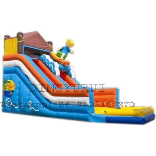 Cartoon Design PVC Inflatable Water Slide Outdoor Bounce Game with Air Blower