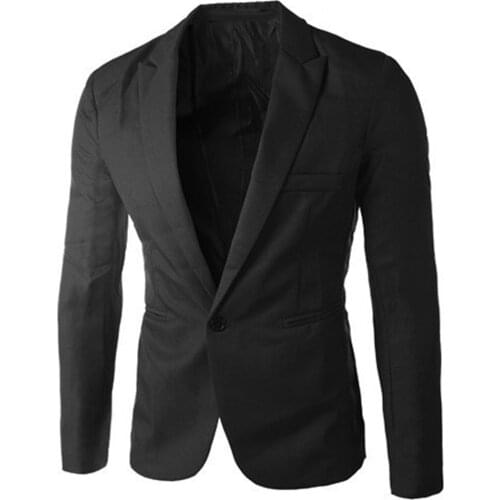 Men Blazer Pop Spring Vogue High Quality Cotton Slim Fit Men Suit Blazers Men One Buttons Slim Fit Solid men blazers New