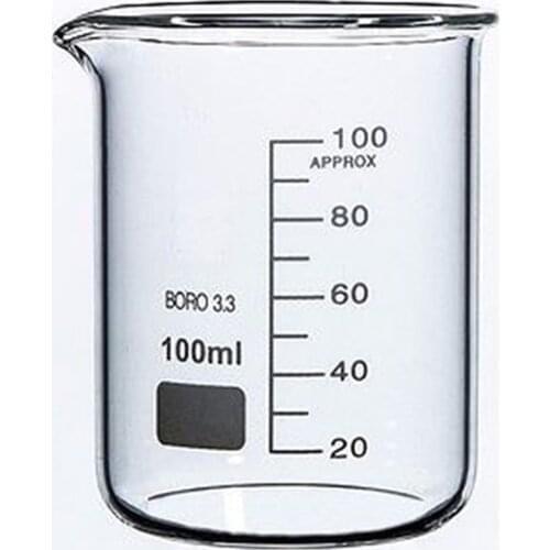 100ml Low Form Beaker Measuring Glass Beaker Lab Borosilicate Glassware Chemistry Learning Stationery Laboratory Supplies