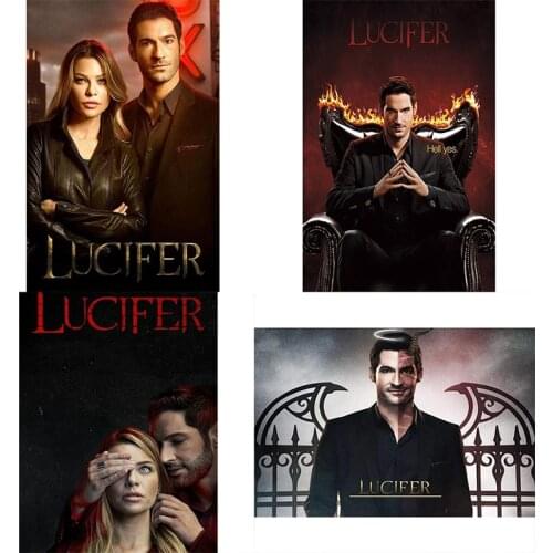 New 5D DIY Full Square /Round Diamond embroidery “Lucifer” TV poster 3D Diamond embroidery Cross stitch mosaic Home Dector Art