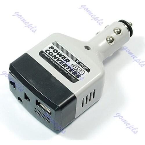 40GF New Car Auto Charger Adapter DC 12V To AC Converter 220V Charger Power With USB