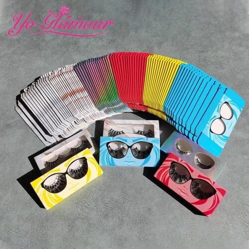 Wholesale Retail 3D Mink Lash Boxes New Arrival Glasses Shape Lash Case Packaging Bulk Colorful Empty False Lash Box Packaging
