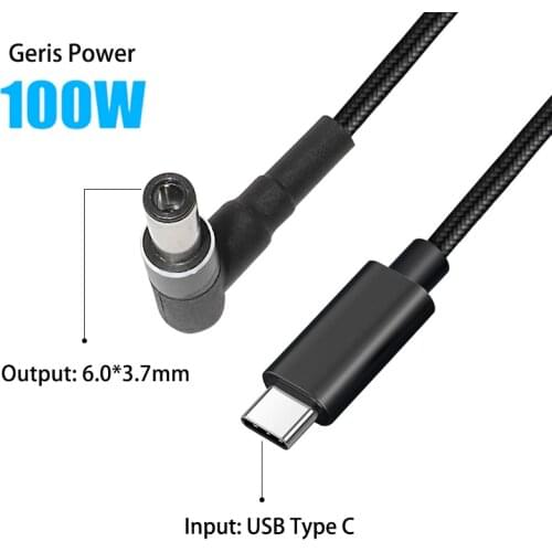 100W USB Type C to 6.0x3.7mm Male Plug Converter Dual E-Mark Chips USB C PD Charging Cable Cord for Asus FX-PRO Laptop Pc