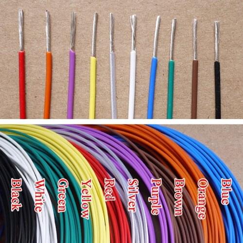 2.2mm 15AWG Silver Plated PTFE Wire Silver Plated Oxyten-Free Copper Cable 19 Strands Color Selectable