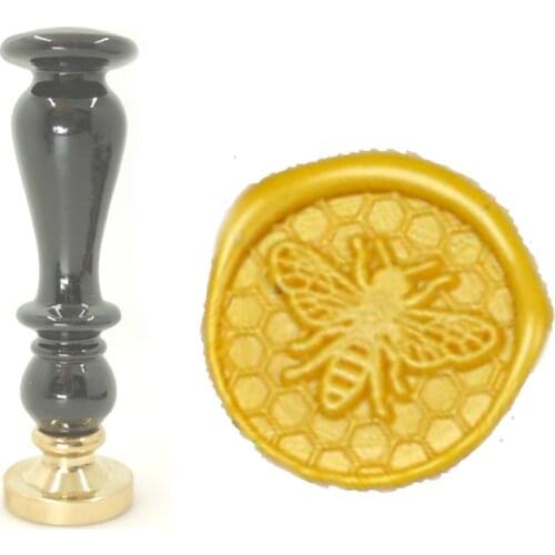 Lovely Natural Bee Wax Stamp Exquisite Paint black handle,DIY Ancient Seal Retro Stamp,Personalized Stamp Wax Seal High Quality1
