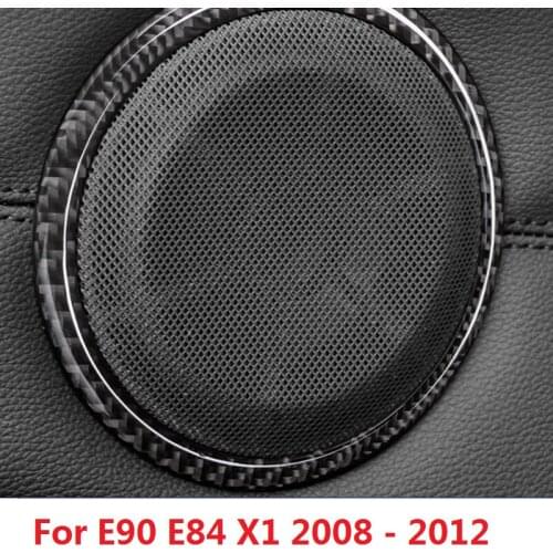 Carbon Fiber Car Interior Door Speaker Ring Cover Moulding Trim Sticker for BMW Old 3 Series E90 E84 X1 2008 2009 2010 2011 2012